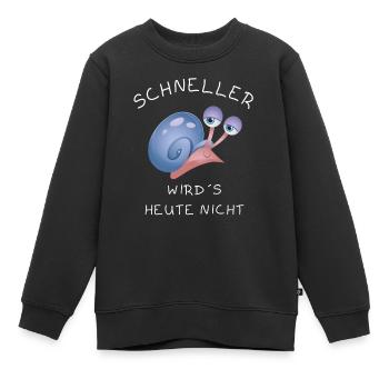 lustiger Schnecken Spruch - Schnecken Tshirt - Kinder Premium Organic Sweatshirt - Schwarz - Vorne - AI Model Kid Female (0cm)