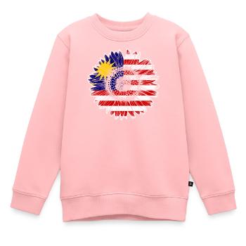 Drapeau de la Malaisie Tournesol - Sweat Premium enfant bio - rose - Devant - AI Model Kid Female (0cm)