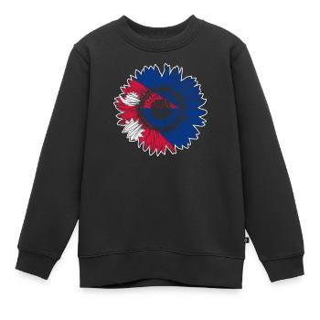 Nepal Flagge Sonnenblume - Kinder Premium Organic Sweatshirt - Schwarz - Vorne - AI Model Kid Female (0cm)