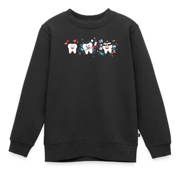 Dent - Sweat Premium enfant bio - noir - Devant - AI Model Kid Female (0cm)