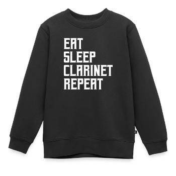 manger du sommeil clarinette répéter - Sweat Premium enfant bio - noir - Devant - AI Model Kid Female (0cm)
