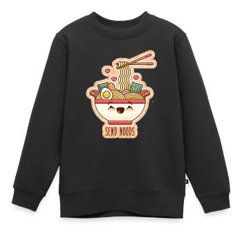 Noods senden - Kinder Premium Organic Sweatshirt - Schwarz - Vorne - AI Model Kid Female (0cm)