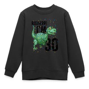 Rawrrr J’ai 30 ans Drôle d’anniversaire - Sweat Premium enfant bio - noir - Devant - AI Model Kid Female (0cm)