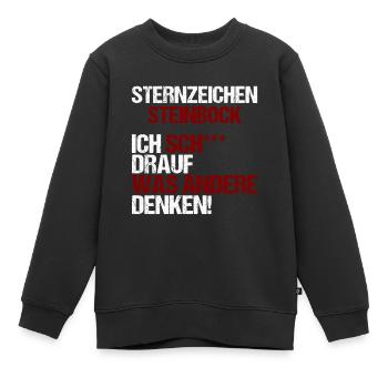 Sternzeichen Steinbock - Kinder Premium Organic Sweatshirt - Schwarz - Vorne - AI Model Kid Female (0cm)