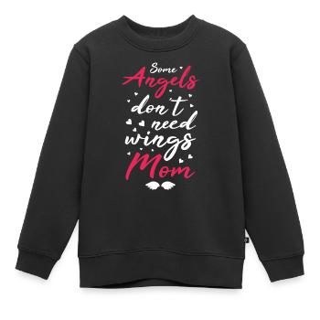 Angel Mom - Kinder Premium Organic Sweatshirt - Schwarz - Vorne - AI Model Kid Female (0cm)