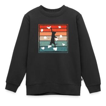 Funny Bouldering Cat Climber Cute Cat - Kids Premium Organic Sweatshirt - black - Front - AI Model Kid Female (0cm)