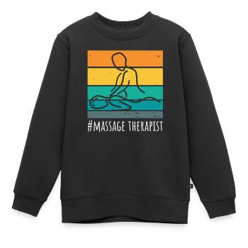 Massage Massseur Therapeut - Kinder Premium Organic Sweatshirt - Schwarz - Vorne - AI Model Kid Female (0cm)