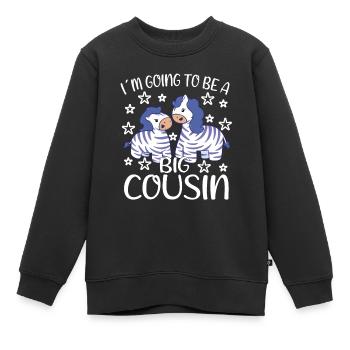 Beförderter Großer Cousin Werde Großer Cousin - Kinder Premium Organic Sweatshirt - Schwarz - Vorne - AI Model Kid Female (0cm)