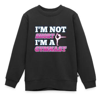 Je ne suis pas court je suis un gymnaste - Sweat Premium enfant bio - noir - Devant - AI Model Kid Female (0cm)