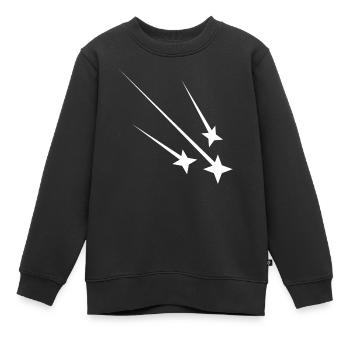 Étoiles filantes blanches - Sweat Premium enfant bio - noir - Devant - AI Model Kid Female (0cm)