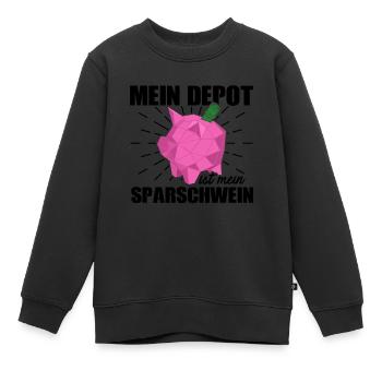 Mein Depot Ist Mein Sparschwein Aktionär Investier - Kinder Premium Organic Sweatshirt - Schwarz - Vorne - AI Model Kid Female (0cm)