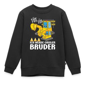 Ich Werde Großer Bruder Verkündung Bagger Brüder - Kinder Premium Organic Sweatshirt - Schwarz - Vorne - AI Model Kid Female (0cm)