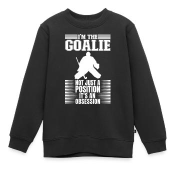 Feldhockey-Torwart - Kinder Premium Organic Sweatshirt - Schwarz - Vorne - AI Model Kid Female (0cm)