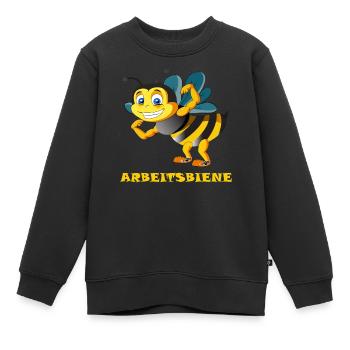Arbeitsbiene Bienen fleißig Biene Bienenstock Wabe - Kinder Premium Organic Sweatshirt - Schwarz - Vorne - AI Model Kid Female (0cm)