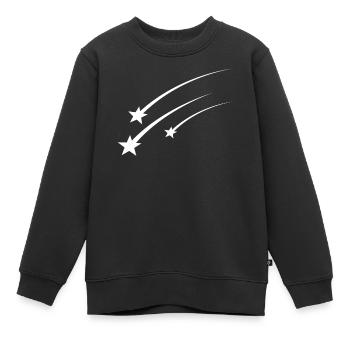 Étoiles filantes blanches - Sweat Premium enfant bio - noir - Devant - AI Model Kid Female (0cm)