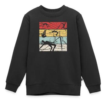 Hochsprung Retro - Kinder Premium Organic Sweatshirt - Schwarz - Vorne - AI Model Kid Female (0cm)