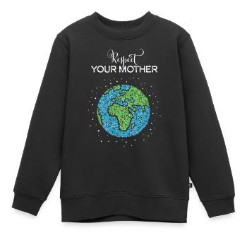 Terre Mère Environnement ClimatProtection de l’environnement - Sweat Premium enfant bio - noir - Devant - AI Model Kid Female (0cm)