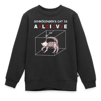 Le chat Schrödingers est mort / vivant - Sweat Premium enfant bio - noir - Devant - AI Model Kid Female (0cm)
