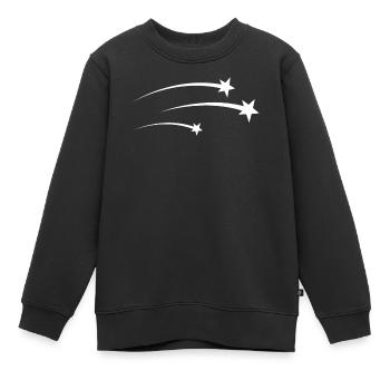Trois étoiles filantes blanches - Sweat Premium enfant bio - noir - Devant - AI Model Kid Female (0cm)