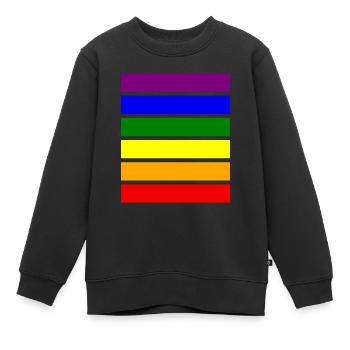 Couleurs United Pride - Sweat Premium enfant bio - noir - Devant - AI Model Kid Female (0cm)