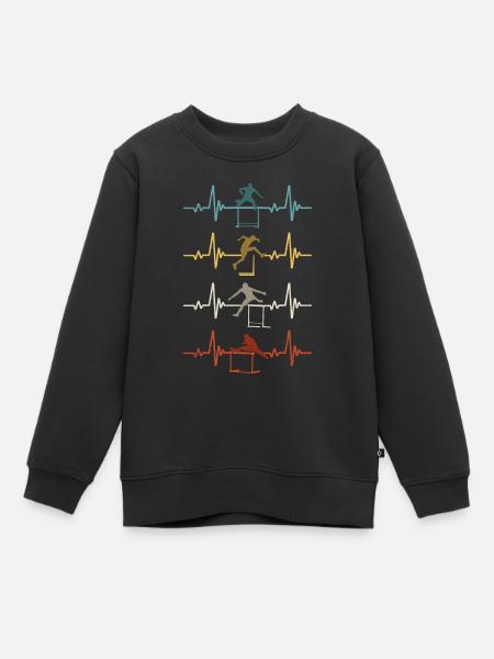 Course de haies Athlétisme Athlétisme - Sweat Premium enfant bio - noir