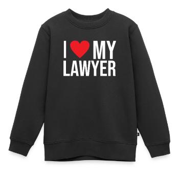 J’aime Mon avocat Avocat Avocat - Sweat Premium enfant bio - noir - Devant - AI Model Kid Female (0cm)