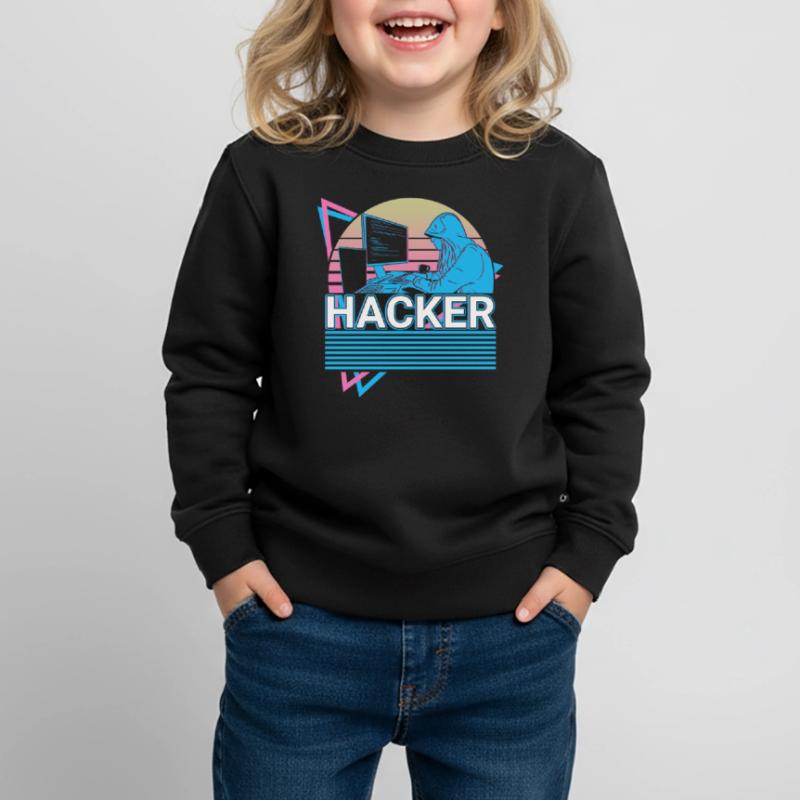 Hacker Coding Programmierer Vaporwave Ästhetisches Kinder Premium Organic Sweatshirt