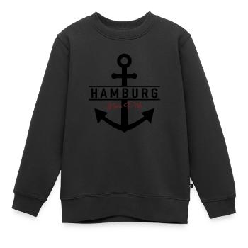 Hamburg - meine Perle - Kinder Premium Organic Sweatshirt - Schwarz - Vorne - AI Model Kid Female (0cm)