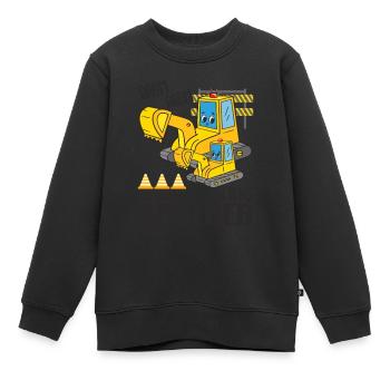 Promoted to Big Brother Excavator I'm Going To Be - Kinder Premium Organic Sweatshirt - Schwarz - Vorne - AI Model Kid Female (0cm)