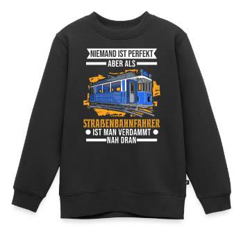 Straßenbahn Straßenbahnfahrer Tram S-Bahn - Kinder Premium Organic Sweatshirt - Schwarz - Vorne - AI Model Kid Female (0cm)