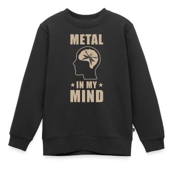 Metal Musik in my Mind - Kinder Premium Organic Sweatshirt - Schwarz - Vorne - AI Model Kid Female (0cm)