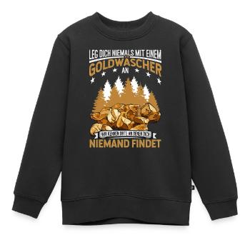 Goldsucher Goldwaschen Goldgraben Goldbarren - Kinder Premium Organic Sweatshirt - Schwarz - Vorne - AI Model Kid Female (0cm)