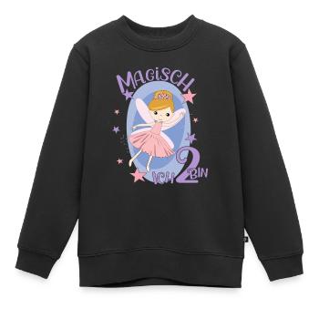 Mädchen 2. Geburtstag 2 Jahre Geburtstagsshirt Fee - Kinder Premium Organic Sweatshirt - Schwarz - Vorne - AI Model Kid Female (0cm)