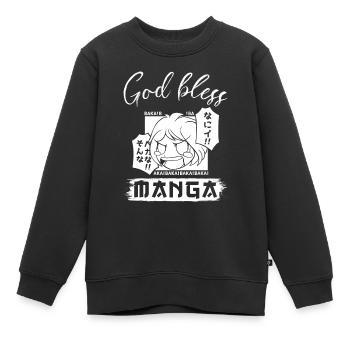 Cadeau Manga - Sweat Premium enfant bio - noir - Devant - AI Model Kid Female (0cm)