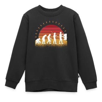 Retro Barista Siebträger Espresso Kaffee - Kinder Premium Organic Sweatshirt - Schwarz - Vorne - AI Model Kid Female (0cm)
