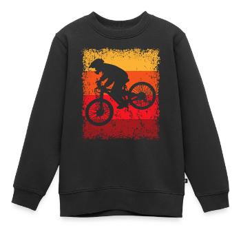 Downhill Fahrradfahrer Fahrradfahren Vintage - Kinder Premium Organic Sweatshirt - Schwarz - Vorne - AI Model Kid Female (0cm)