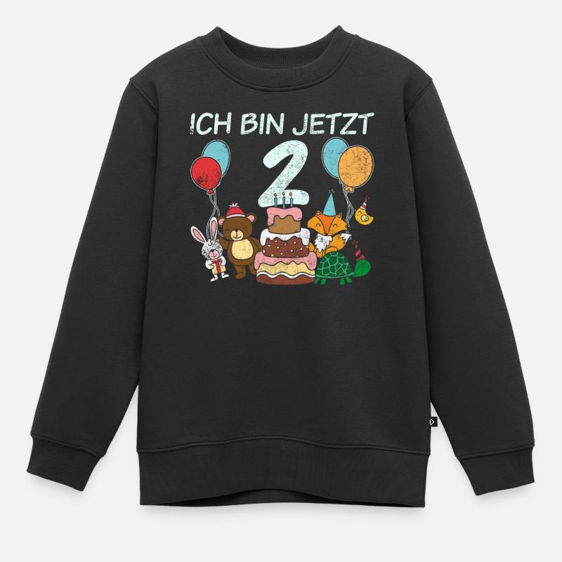 2 Geburtstag Geburtstagsfeier Kindergeburtstag - Kinder Premium Organic Sweatshirt - Schwarz