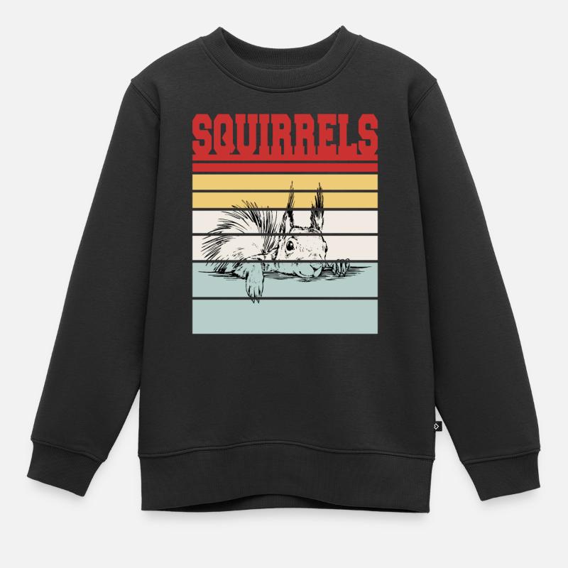 SQUIRRELS - Kinder Premium Organic Sweatshirt - Schwarz