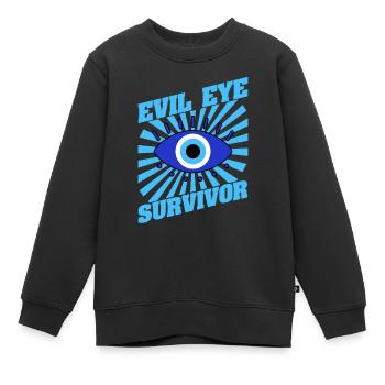 Nazar La protection des mauvais yeux pour les Ein grecs - Sweat Premium enfant bio - noir - Devant - AI Model Kid Female (0cm)