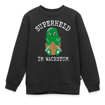 Superheld im Wachstum Kids - Kinder Premium Organic Sweatshirt - Schwarz - Vorne - AI Model Kid Female (0cm)