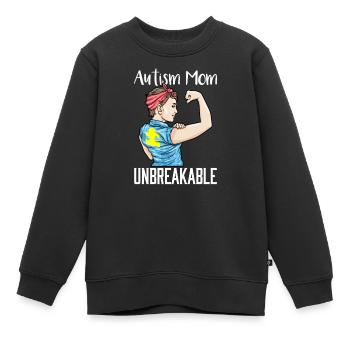 Autism Mom Unbreakable Autistic Child Support - Kinder Premium Organic Sweatshirt - Schwarz - Vorne - AI Model Kid Female (0cm)
