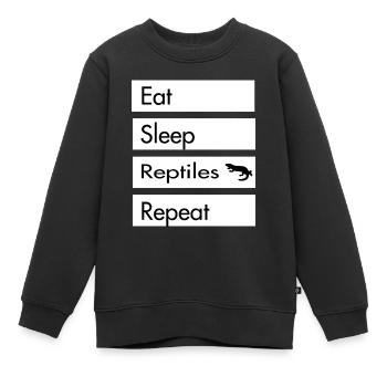 Mangez dormir Reptiles Répéter - Reptile Design - Sweat Premium enfant bio - noir - Devant - AI Model Kid Female (0cm)