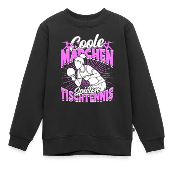 Coole Mädchen Spielen Tischtennis Geschenk - Kinder Premium Organic Sweatshirt - Schwarz - Vorne - AI Model Kid Female (0cm)