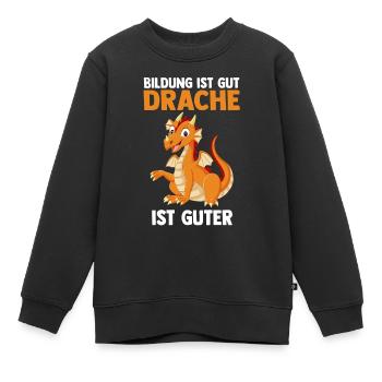 Drache Drachen - Kinder Premium Organic Sweatshirt - Schwarz - Vorne - AI Model Kid Female (0cm)