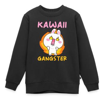 Kawaii Gangster - Sweat Premium enfant bio - noir - Devant - AI Model Kid Female (0cm)
