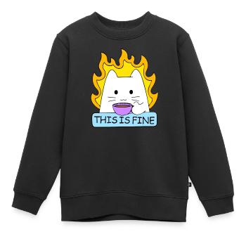 Das ist eine feine Katze - Kinder Premium Organic Sweatshirt - Schwarz - Vorne - AI Model Kid Female (0cm)