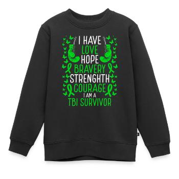 Une survivante d’un TCC espère sensibiliser les victimes d’un traumatisme crânien - Sweat Premium enfant bio - noir - Devant - AI Model Kid Female (0cm)
