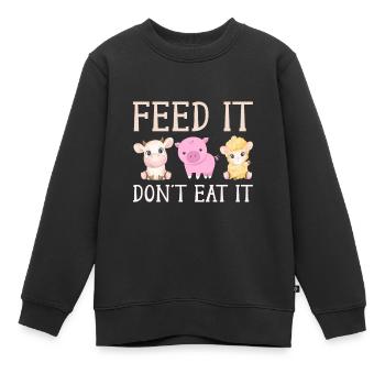 Animaux Animal Bien-être animal Alimentation - Sweat Premium enfant bio - noir - Devant - AI Model Kid Female (0cm)