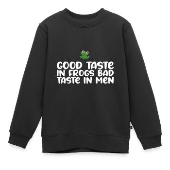 Goût Grenouille Mauvais goût chez les hommes - Sweat Premium enfant bio - noir - Devant - AI Model Kid Female (0cm)