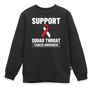 Carcinome de la tête et du cou Ruban Chimio - Sweat Premium enfant bio - noir - Devant - AI Model Kid Female (0cm)